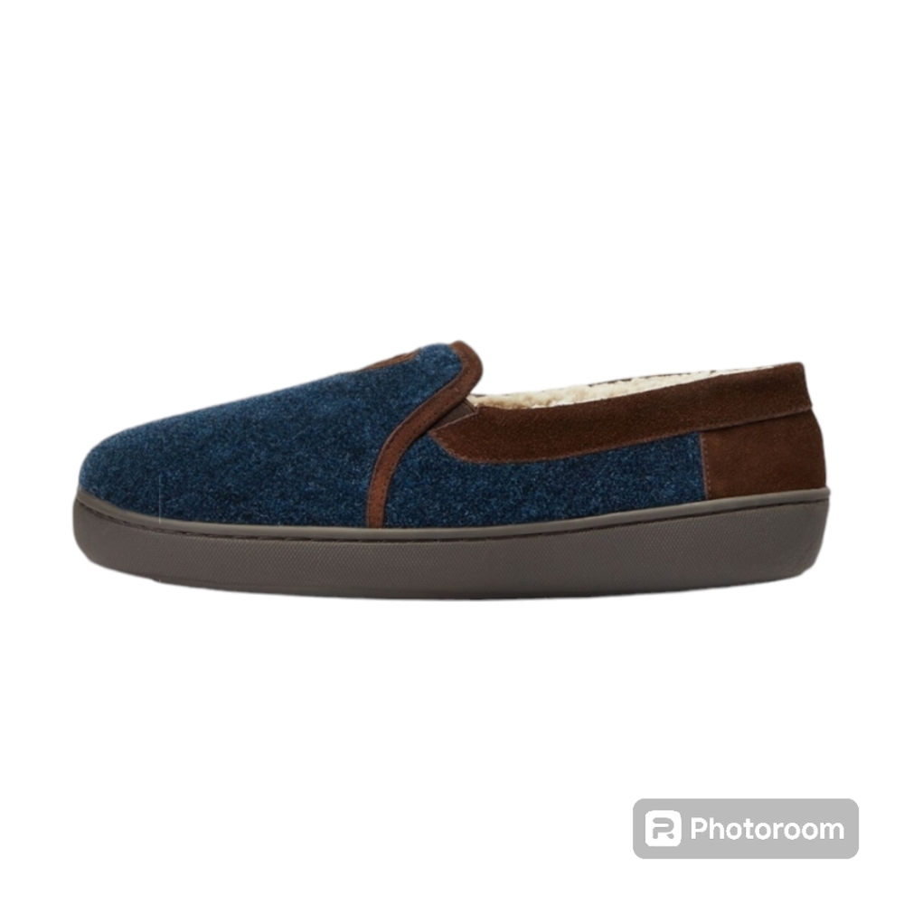 🆕️BNIB ARIAT WOOL, NAVY LINCOLN MEN'S SLIPPERS SIZE 10 - Picture 6 of 9